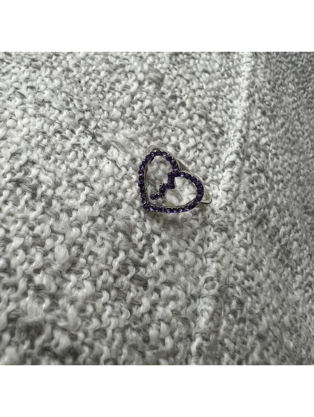 Vintage Sanrio Silver-Tone Open Heart Ring